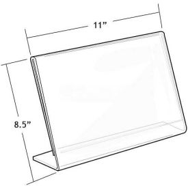 Global Approved 112715 Horizontal Slanted L-Shaped Acrylic Sign Holder 11