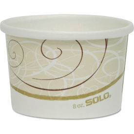 SOLO® Flexstyle Double Poly Paper Containers 8 oz Symphony Design Paper 25/PK 20 Packs/CT HS4085-J8000