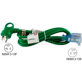 Conntek 24162-072 6' 13A 16/3 SJT I-Ring Indoor Extension Cord with Glow Indicator NEMA 5-15P/R 24162-072