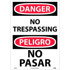 NMC™ Bilingual Vinyl Sign Danger No Trespassing 14