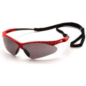 Pmxtreme™ Safety Glasses Gray Lens Red Frame & Black Cord SR6320SP - Pkg Qty 12