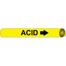 NMC™ Precoiled & Strap-On Pipe Marker Acid Fits 3-3/8