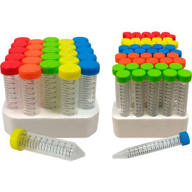 MTC Bio Spectra Tube Bio Centrifuge Tube with Flat Rainbow Screw Cap 15 ml 500 Pack C2716