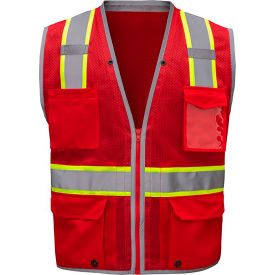 GSS Enhanced Visibility Hype-Lite Heavy Duty Vest 4XL/5XL Red 1714-4XL/5XL