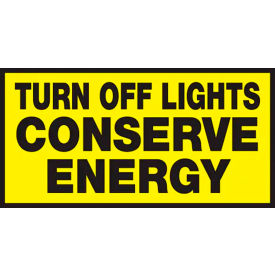 AccuformNMC™ Turn Off Lights Conserve Energy Label Adhesive Dura-Vinyl 1-1/2