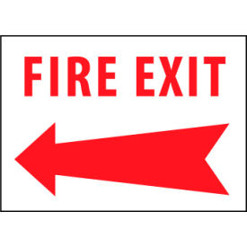 Fire Safety Sign - Fire Exit with Left Arrow - Plastic FELARB