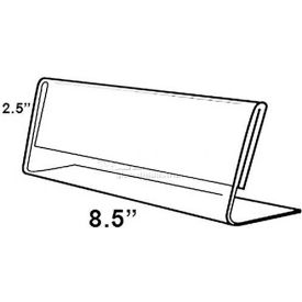 Global Approved 112760 Horizontal Slanted L-Shaped Acrylic Sign Holder 8.5