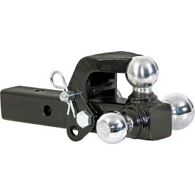 Buyers Products Tri-Ball Hitch Solid Shank w/ Pintle Hook and Chrome Balls - 1802279 1802279