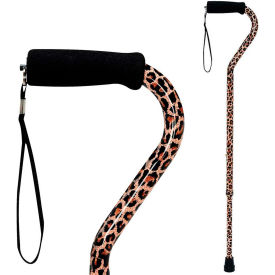 DMI Adjustable Designer Cane with Offset Handle and Strap Leopard 502-1300-8892