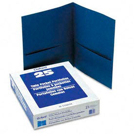 Oxford™ Twin-Pocket Folder Accommodates (100) 11 x 8.5 Sheets Blue 25/Box 57502