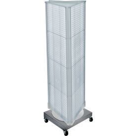 Global Approved 700452-CLR Three-Sided Pegboard Floor Display W/ Revolving Base 16