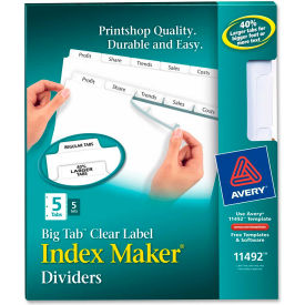 Avery Big Tab Index Maker Clear Label Divider 8.5