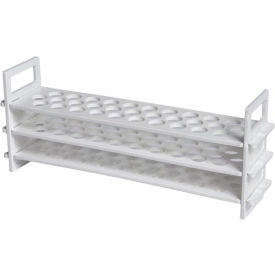 United Scientific® 3-Tier Test Tube Rack For 16mm Tubes Plastic 31 Places White Pack of 2 77707