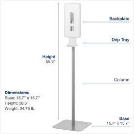 Dial® Professional FIT Touch Free Dispenser Floor Stand 15.7 x 15.7 x 58.3 White 09495EA