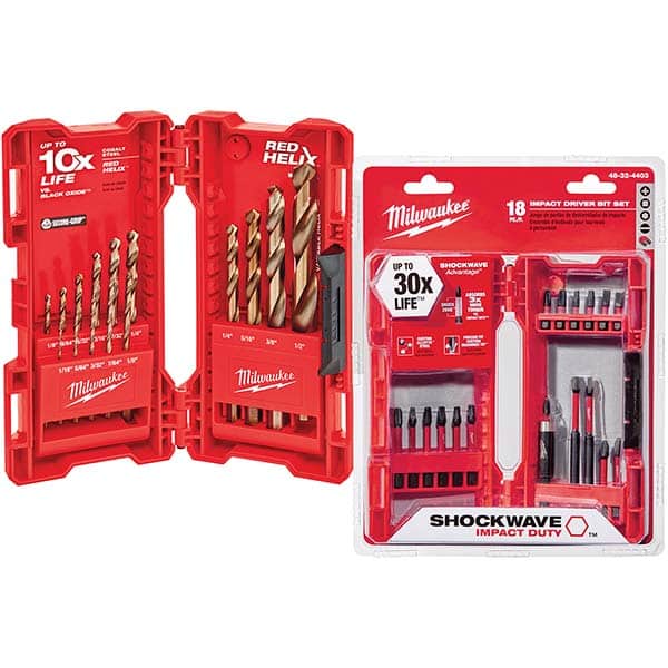 Drill Bit Set: Jobber Length Drill Bits, 15 Pc, 0.0625