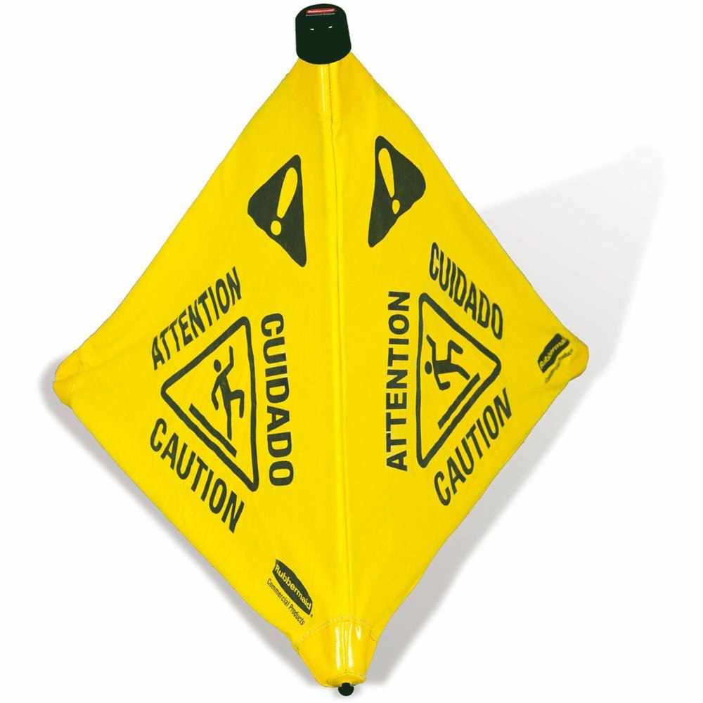 Rubbermaid Commercial 30in Pop-Up Caution Safety Cone - Print/Message 
