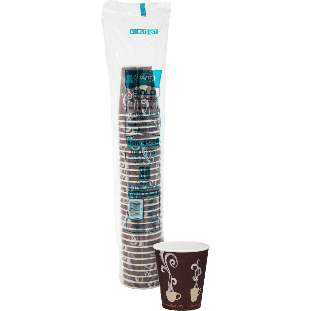 Solo Cup ThermoGuard Insulated Paper Hot Cups, 12 Oz, Multicolor, Bag Of 30 Cups MPN:DWTG12ST