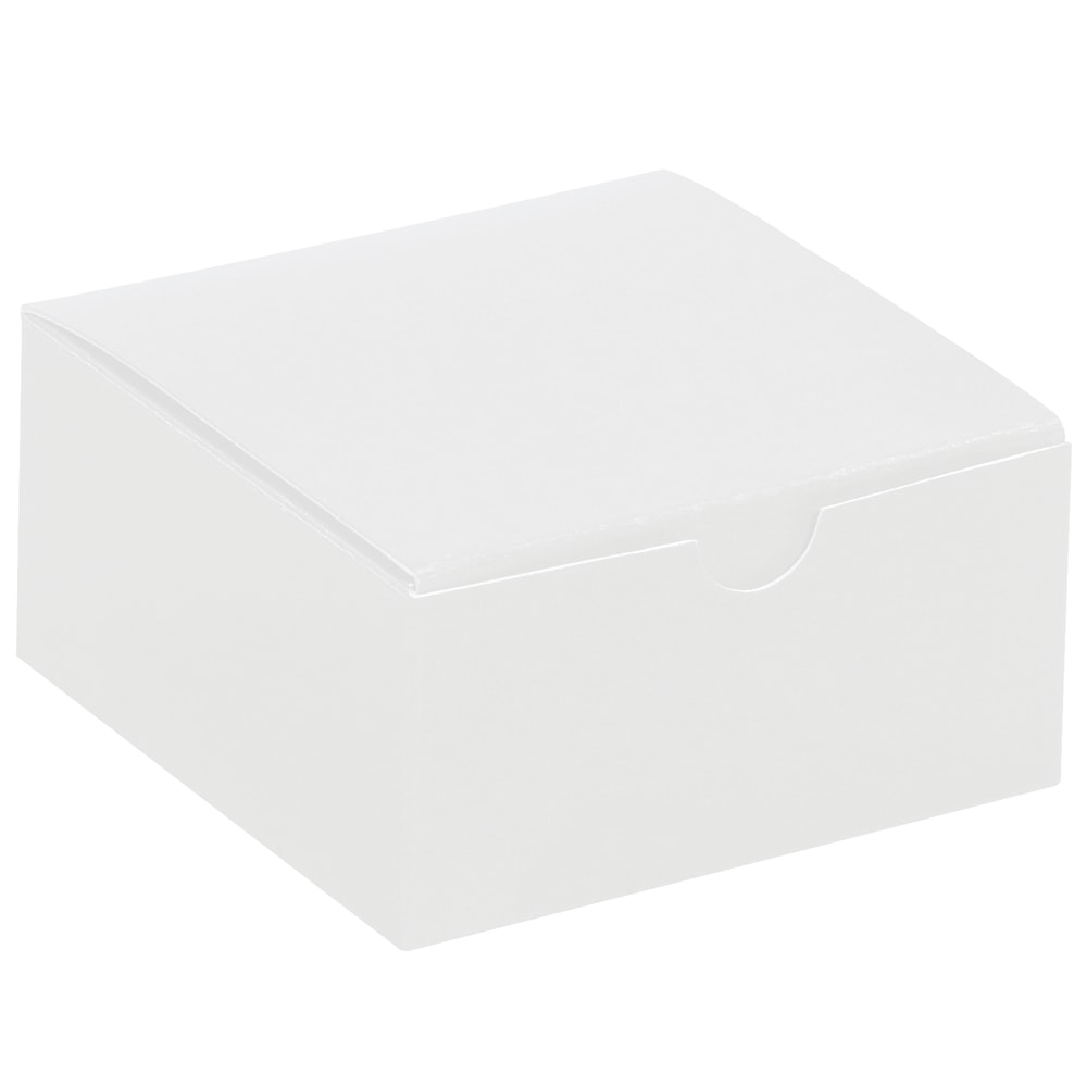 Partners Brand Gift Boxes, 4inL x 4inW x 2inH, 100% Recycled, White, Case Of 100 MPN:GB442