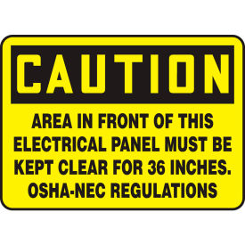 Accuform MELC625VS Caution Sign Area In Front Of This Electrical 14