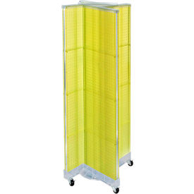Global Approved 700421-YEL Pinwheel Pegboard Display W/Wheels 16