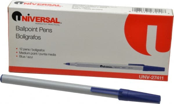 Pens & Pencils; Pen Type: Ballpoint Pens ; Ink Color: Blue ; Point Size (mm): 1 ; Tip Type: Conical ; Cap Style: Capped ; Body Material: Plastic MPN:UNV27411 - Pkg Qty 12