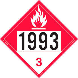 LabelMaster®Z-IDM Combustible Liquid Placard UN 1993 Permanent Vinyl 25/Pack Z-IDM