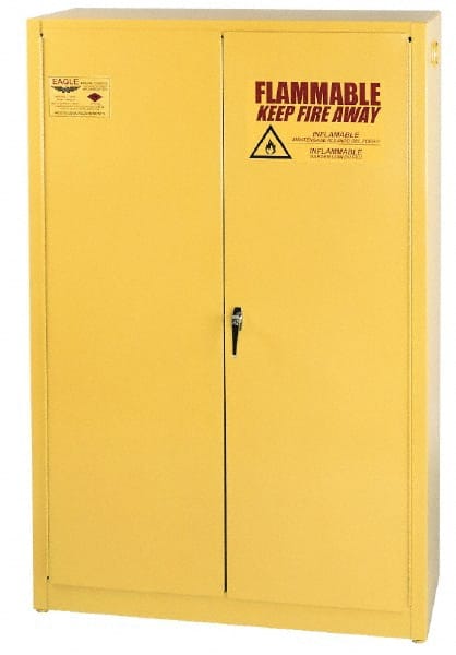 Flammable & Hazardous Storage Cabinets: 60.000 gal Drum, 2.000 Door, 2 Shelf, Self Closing MPN:6010X