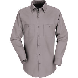 Red Kap® Men's Industrial Work Shirt Long Sleeve Gray Long-2XL SP14 SP14GYLNXXL