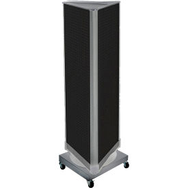 Global Approved 700452-BLK Three-Sided Pegboard Floor Display W/ Revolving Base 16