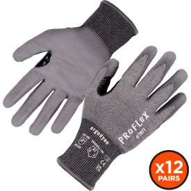 Ergodyne® Proflex 7071 Cut Resistant Gloves Polyurethane Coated ANSI A7 L Gray 12 Pairs 18064