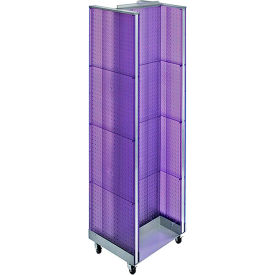 Global Approved 700431-PUR H-Shaped Pegboard Display W/Wheel Base 16