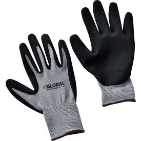 GoVets™ Ultra-Grip Foam Nitrile Coated Gloves Gray/Black Large 1 Pair 345L708 - Pkg Qty 12