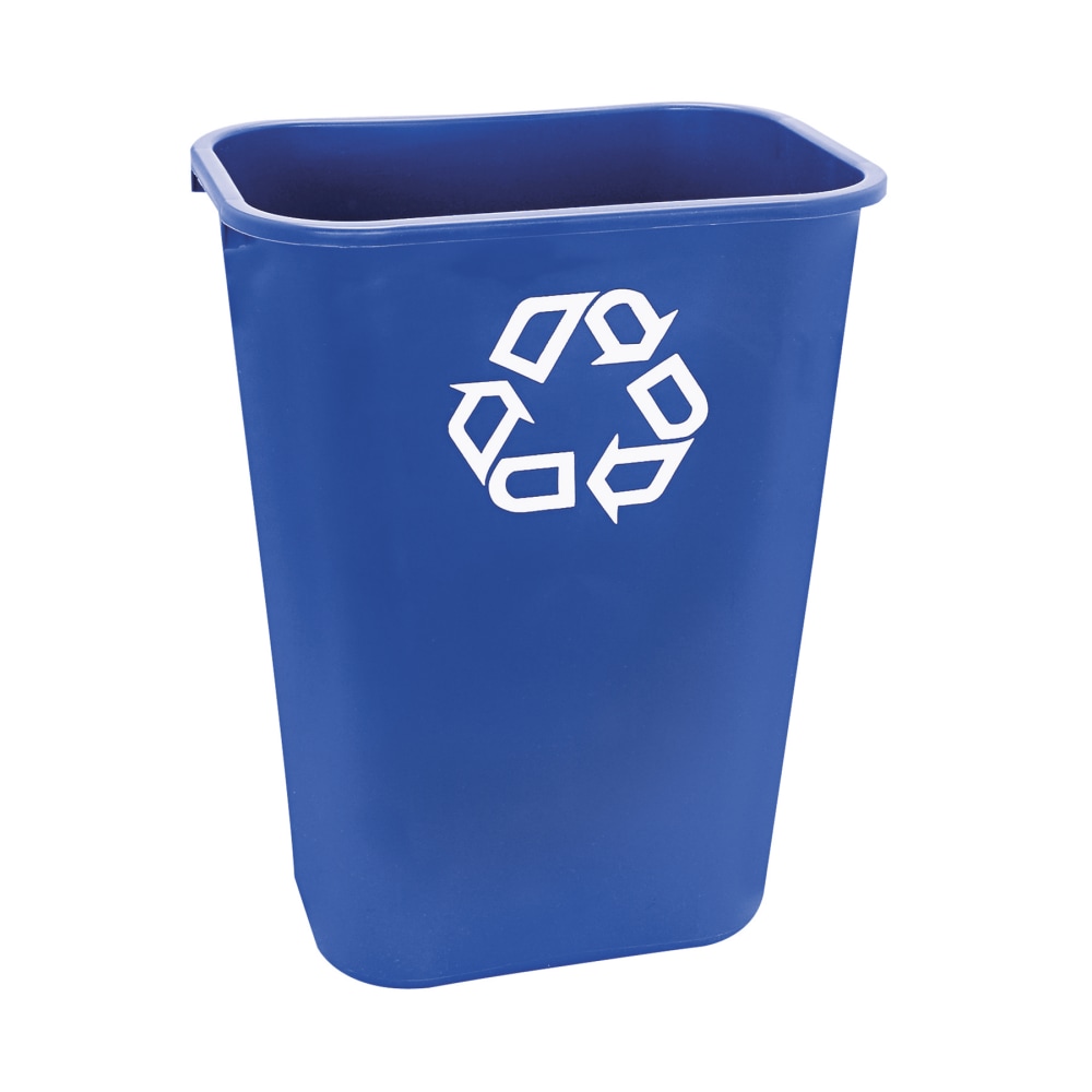 Rubbermaid Commercial Slim Jim Rectangular Plastic Recycling Container, 10.3 Gallons, Blue MPN:FG295773 BLUE