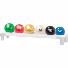 CanDo® WaTE™ Hand-held Weighted Ball with 1-Tier PVC Rack 6 Color Set 10-3189