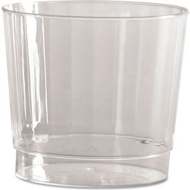 WNA Classic Crystal Plastic Tumblers Fluted Rocks Squat 9 oz. Cap. Clear 20/Pk 12 Packs/Carton WNA CCR9240