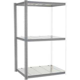 GoVets 3 Shelf Heavy Duty Boltless Shelving Z Beam Add On 48Wx24Dx60H Steel Deck 046GY581