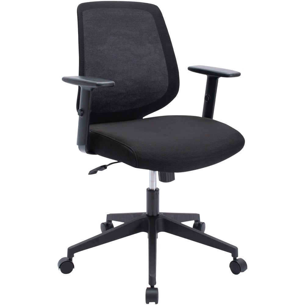 NuSparc Mid-Back Task Chair - Fabric Back Material - Mid Back - 5-star Base - Black - Armrest - 1 Each MPN:CH201MABK