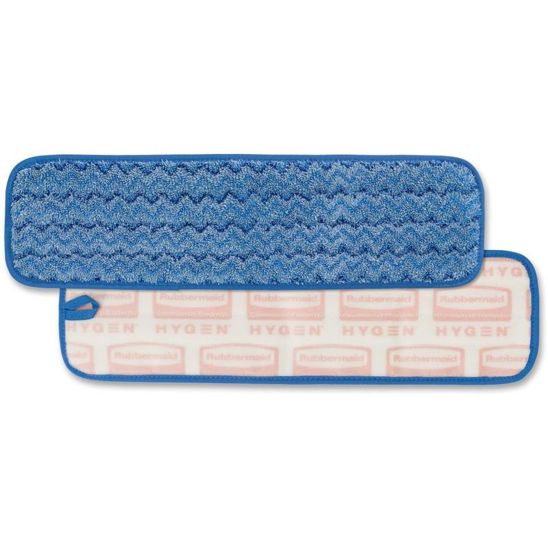 Rubbermaid Commercial Hygen 18in Microfiber Wet Pad - 5.2in Width x 18in Length - Durable - MicroFiber - Blue - 1 Each MPN:Q410BL