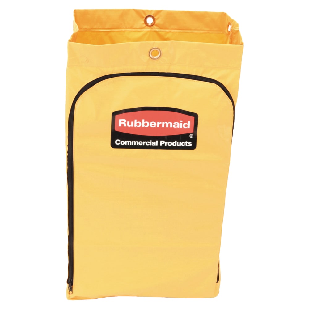 Rubbermaid Zippered Vinyl Cleaning Cart Bag, 24 Gallon, 30 1/2inH x 17 1/4inW x 10 1/2inD, Yellow MPN:1966719