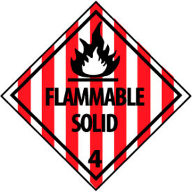 NMC™ Dot Flammable Solid 4 Placard Sign Rigid Plastic DL11R