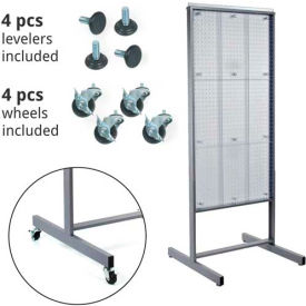 Global Approved 700272-CLR Two-Sided Metal Frame Pegboard Floor Display 24