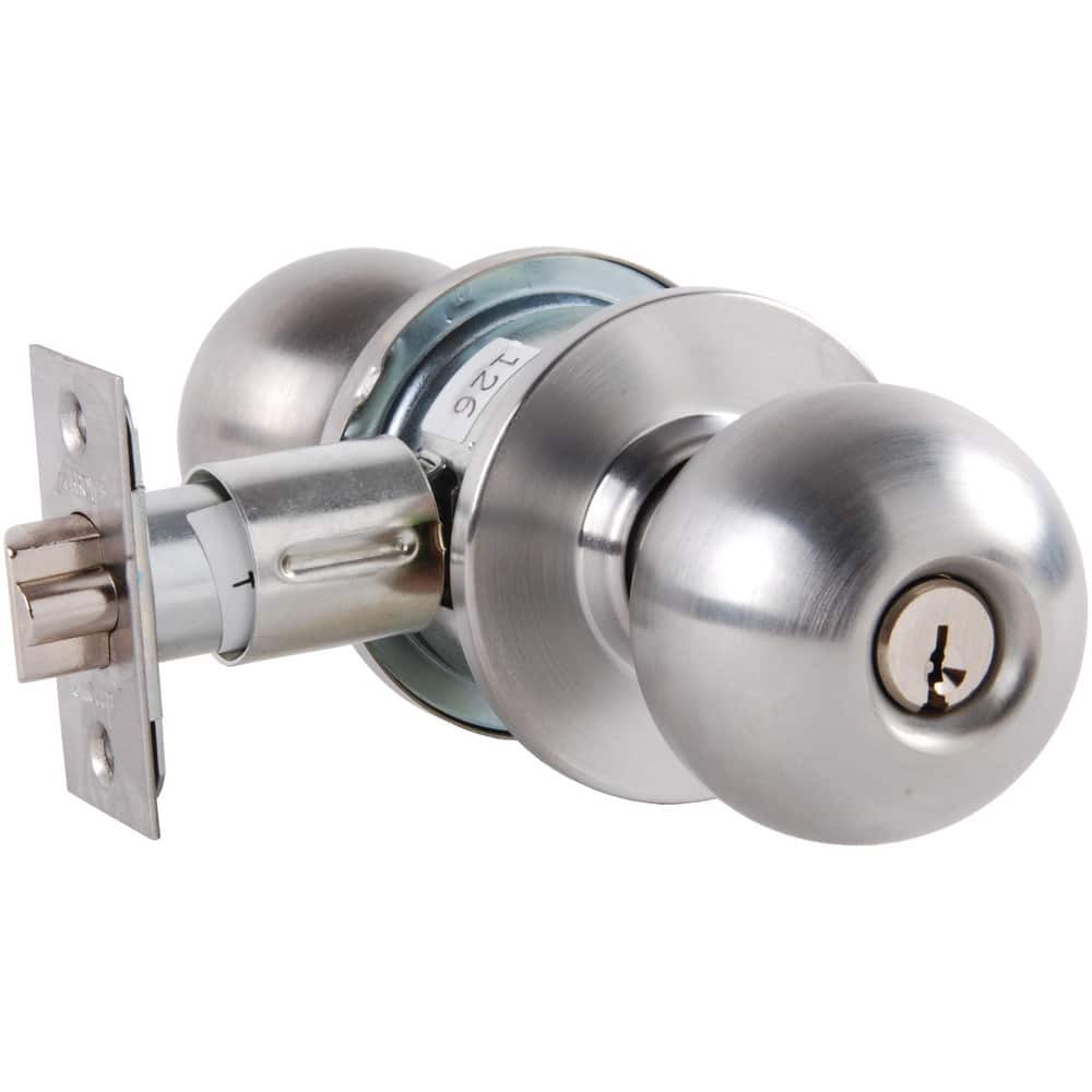 Knob Locksets; Type: Entrance ; Key Type: Keyed Different ; Material: Metal ; Finish/Coating: Satin Chrome ; Compatible Door Thickness: 1-3/8