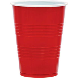 Dart® SOLO® Party Plastic Cold Drink Cups 16 oz. Capacity Red 24/Pack 25 Packs/Carton Y1625-0001