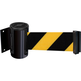 Tensabarrier® Magnetic Retractable Belt Barrier 7-1/2' Black/Yellow Belt Black Case 896-M-33-STD--D4-D