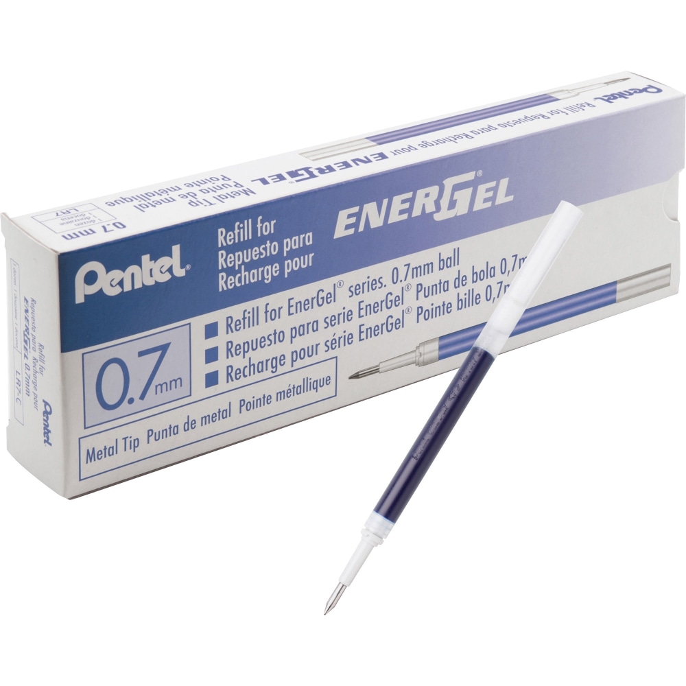 EnerGel Liquid Gel Pen Refill - 0.70 mm - Blue Ink - Smudge Proof, Quick-drying Ink, Glob-free, Smooth Writing - 12 / Box MPN:LR7CBX