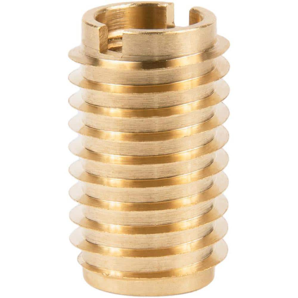Hex Drive & Slotted Drive Threaded Inserts; Product Type: Knife; Thread Size: 3/8-16; Material: Brass; Finish: Uncoated; Drill Size: 0.5160; Hole Diameter: 0.5156 MPN:400-610 - Pkg Qty 10