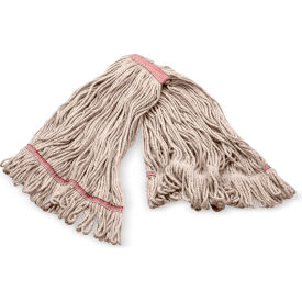 Carlisle® 4-Ply Anti-Microbial Looped End Mop w/ Red Band Large Natural 369325M00 - Pkg Qty 12