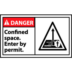 Graphic Machine Labels - Danger Confined Space Enter By Permit DGA21AP