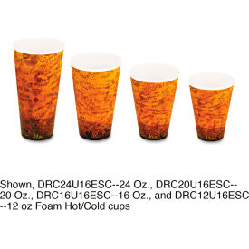Dart® Fusion Escape Hot/Cold Foam Drink Cups 20 oz Brown/Black Pack of 500 20U16ESC