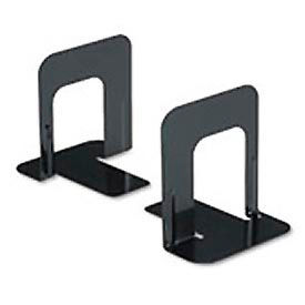Universal® Deluxe Economy Bookends Nonskid Base 4.75 x 5.25 x 5 Heavy Gauge Steel Blk Pair 54055